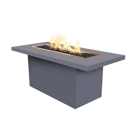 The Outdoor Plus 60 Rectangular Bella Fire Table, Powder Coated Metal, Gray, Spark Ignition w/Flame Sense, Liq. Propane OPT-BELLPC6036FSEN-GRY-LP
